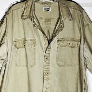 L.L. Bean Traditional Fit short sleeve 100% cotton color washed green XL Tall